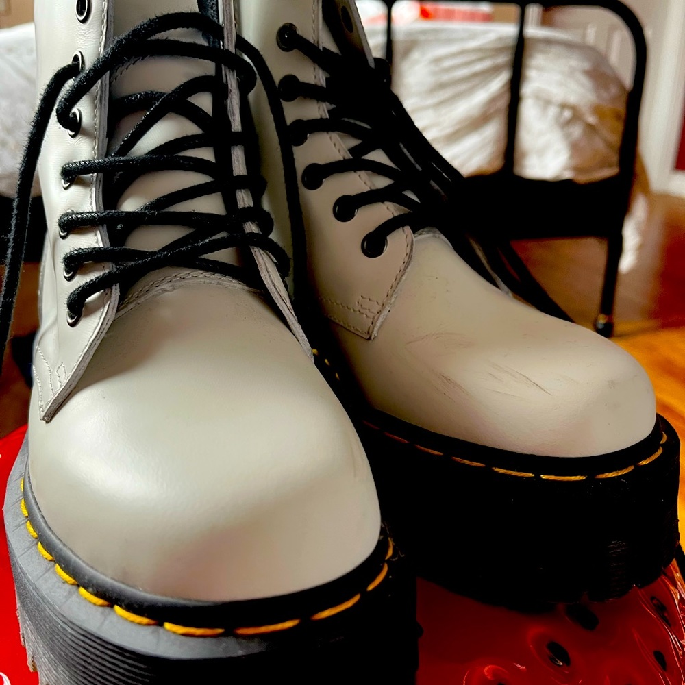 White Jadon platform Doc Martens